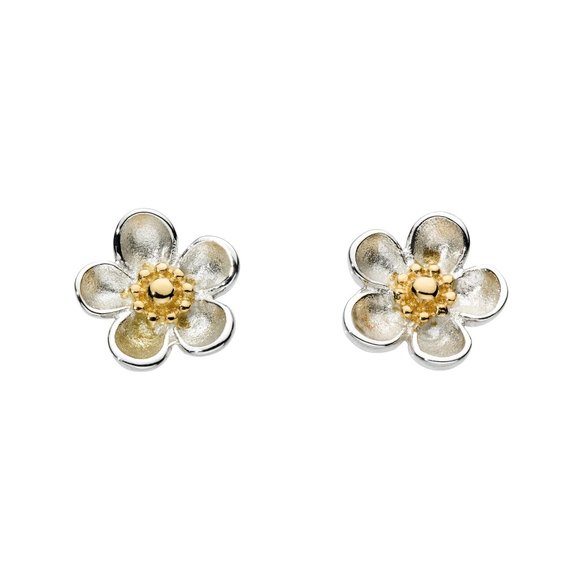 Kit Heath Flower Sterling Silver Stud Earrings - Picture 1 of 1